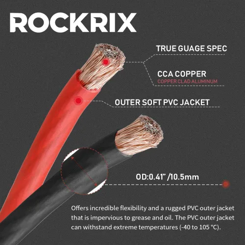 Vista 2 de Kit de cableado de amplificador de cable de audio para automóvil - Kit de cableado de instalación de amplificador de cable de alimentación
