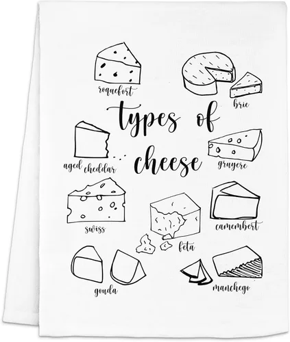 Vista 17 de Moonlight Makers Divertidas toallas de cocina con temática de queso, toallas decorativas hechas a mano de algodón, paño de té absorbente, regalos