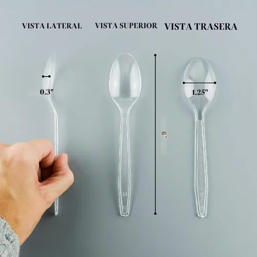 Vista 3 de Plasticpro Tenedores de plástico transparente, cubiertos desechables de peso medio, 300