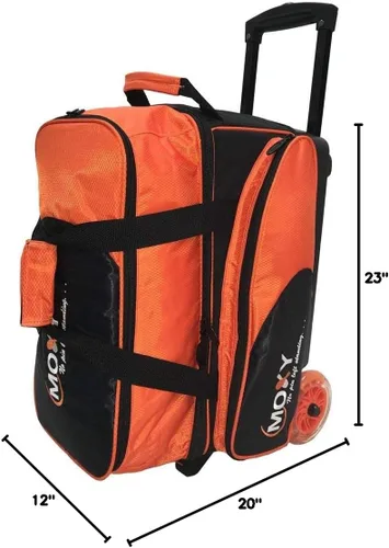 Vista 2 de Moxy Bowling Products Blade Premium - Bolsa de bolos con doble rodillo, color naranja y negro