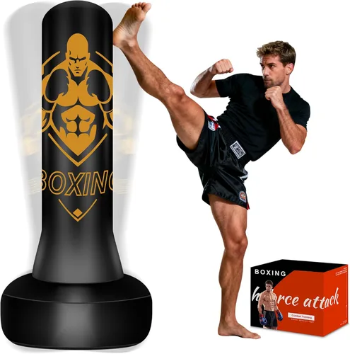 Freestanding Punching Bag for Adults, 70" Heavy Bag Inflatable Boxing Bag, Boxing Equipment Bag with Stand, Kickboxing Bag for Training Gym MMA Muay