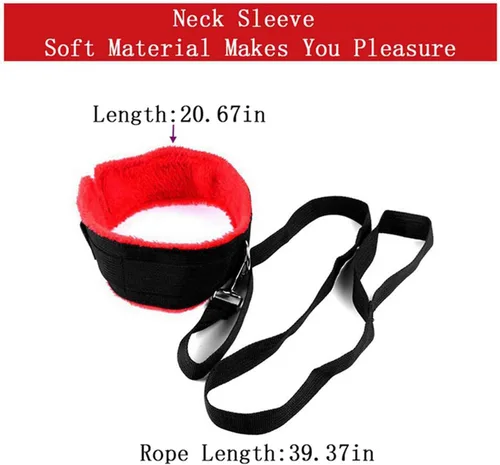 Vista 6 de Kit de sujeción de cuello a muñeca detrás de la espalda para debajo de King para tobillo y barra de muñeca, juguete de retención de cama