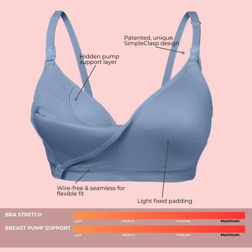 Vista 3 de Supermom Silhouette with Light Fixed Pads, Pumping Bra Hands Free, Adjustable Pumping & Nursing Bra for All Breast Pumps
