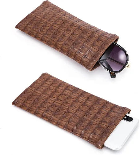 Vista 3 de TRIUMPH VISION Bolsa de cuero para lentes de sol, paquete de 3 soportes para gafas de almacenamiento de resorte