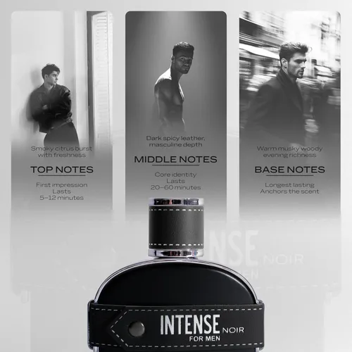 Vista 4 de Sapil Intense Noir Eau de Parfum para Hombre – Perfume Masculino de Larga Duración con Ámbar, Cuero, Pachulí y Almizcle – Aroma Audaz con Notas