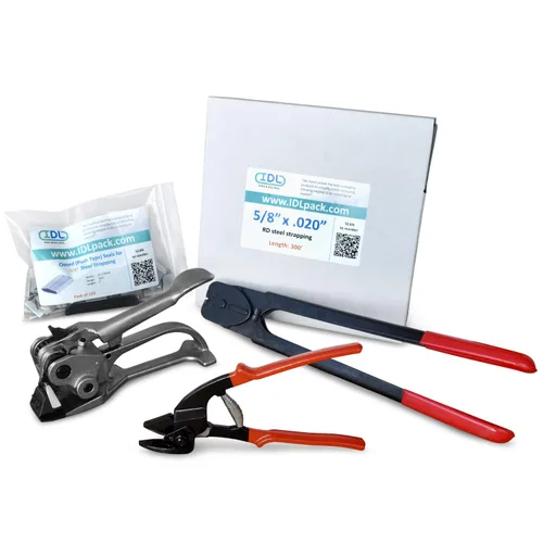 Vista 38 de IDL Packaging PRO Kit de flejado de acero de 1/2 pulgada x 200 pies, resistencia a la rotura de 1100 libras, herramientas de grado profesional