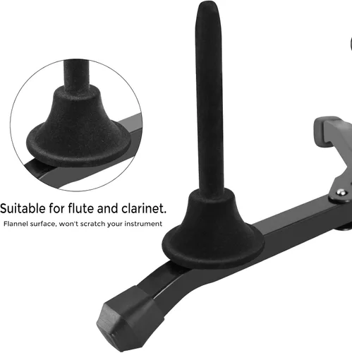 Vista 6 de EASTROCK Alto & Tenor - Soporte plegable para saxofón con 2 soportes desmontables para flauta/clarinete