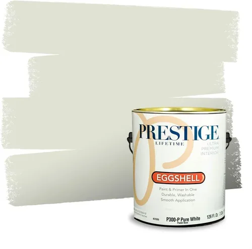 Vista 150 de Prestige Paints - Pintura exterior e imprimación en uno, 1 galón, plano, coincidencia comparable con Behr Misty Isle, P500-N-MQ5-62