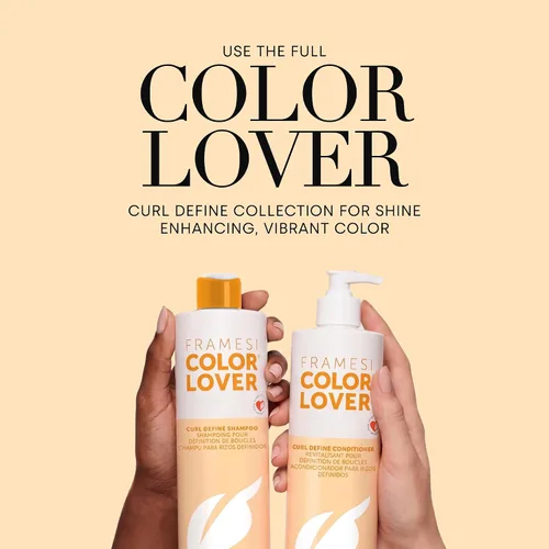 Vista 4 de FRAMESI Color Lover Curl Define Shampoo - Champú hidratante definidor de rizos para cabello rizado tratado con color, sin sulfatos, fórmula vegana