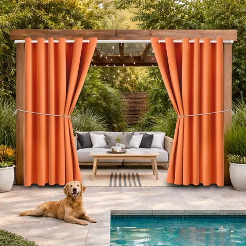 Vista 30 de DIVA EN CAMINO DEC Cortina de patio para exteriores, impermeable, oscurecimiento, con aislamiento térmico, cortinas interiores para dormitorio