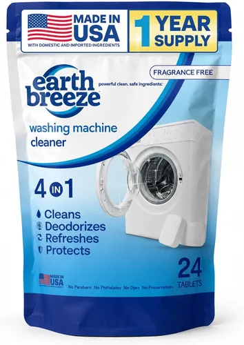 Earth Breeze Tabletas limpiadoras para lavadora sin fragancia 1 año de