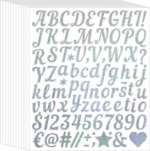 Vista 8 de 2080 piezas de 10 hojas de calcomanías de letras, autoadhesivas, de vinilo, impermeables, buzones, ventanas, puertas, letreros, dirección, empresa