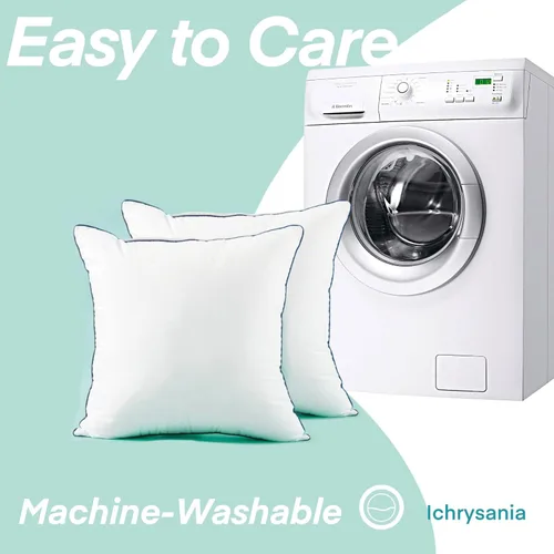 Vista 7 de Juego de 2 rellenos de almohada de 20 x 20 pulgadas, funda de 100% algodón, cojines decorativos cuadrados para sofá, silla o cama