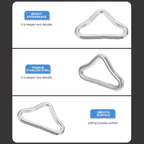 Vista 7 de EXCEART 40 piezas de anillos triangulares hebilla de correa para trampolín reemplazo reparación cinturón bolsa correas clips