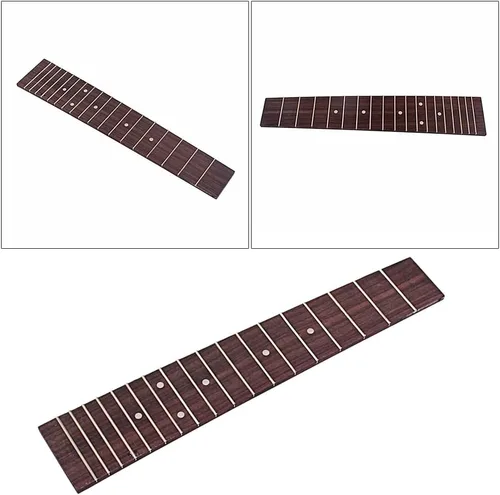 Vista 6 de HEALLILY Ukelele de 23 pulgadas diapasón diapasón 18 trastes de repuesto para ukelele de palisandro para guitarra bajo