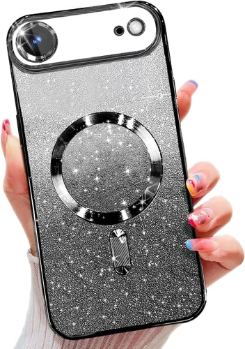 Vista 14 de Misscase Funda magnética compatible con iPhone 14 con purpurina y protector de lente de cámara, protección completa, compatible con MagSafe