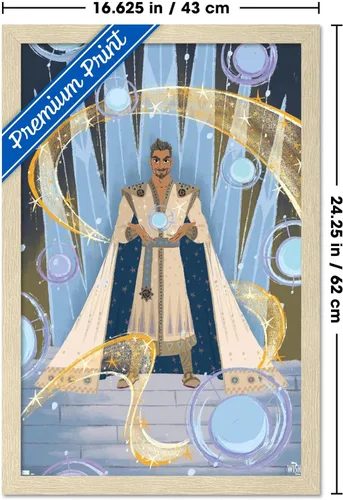 Vista 64 de Trends International Disney Wish - Póster de collage 4 (King Magnifico), póster de pared, 14.72 x 22.37 pulgadas, versión enmarcada de madera