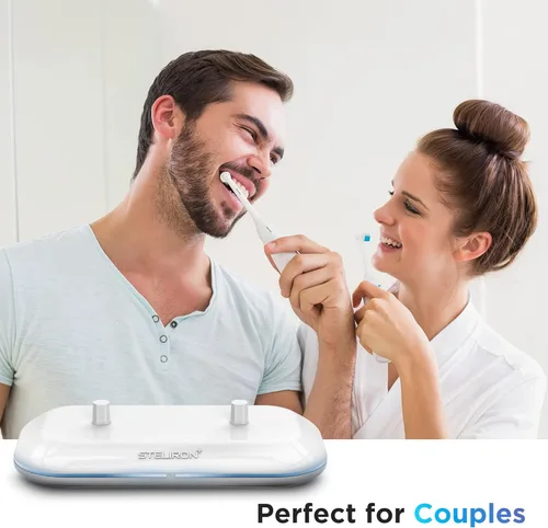 Vista 9 de Galvanox Cargador de cepillo de dientes dual para cepillos de dientes eléctricos Philips Sonicare - Repuesto para HX6100 funciona con limpieza