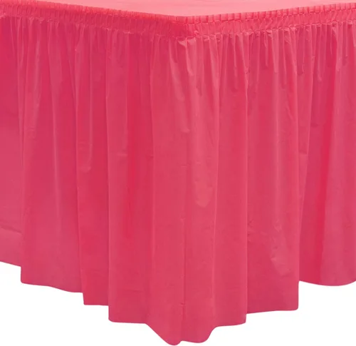 Vista 8 de Party Essentials Falda de mesa de plástico desechable resistente, 1 unidad, 29 pulgadas de ancho x 14 pies (168 pulgadas) de largo, amarillo