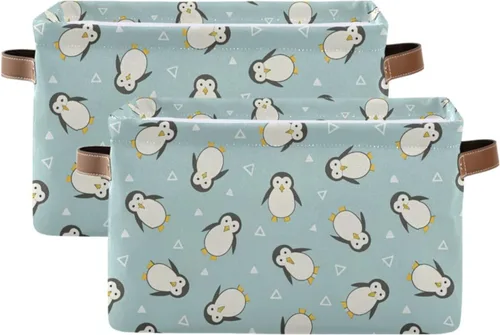 Vista 13 de Cestas de almacenamiento de mármol azul, cesta de almacenamiento rectangular plegable decorativa de tela de lona para el hogar