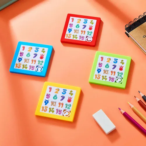 Vista 6 de Sumind Rompecabezas de 8 piezas para niños, rompecabezas de 15 números de plástico IQ, juguetes de rompecabezas de cerebro, juego de regalo