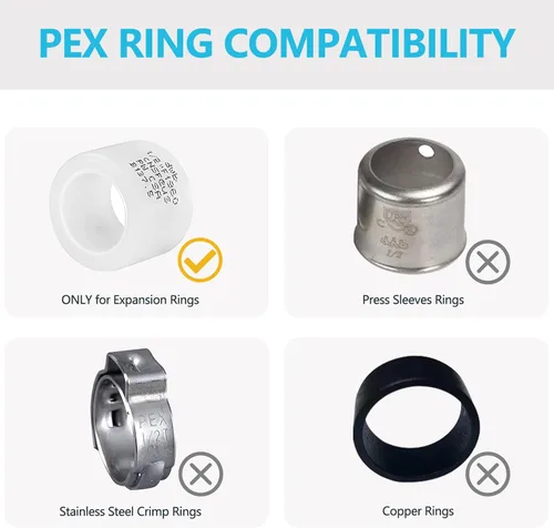 Vista 5 de Paquete de 5 accesorios de expansión Seelink PEX-A, codo NPT macho PEX-A de 1/2 x 1/2 pulgadas, accesorios de tubería de expansión de latón