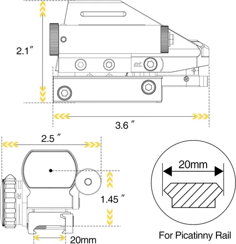 Vista 7 de Punto de mira CVLIFE 1x22x33 rojo y verde, 4 patrones con pistola 2mW vista láser