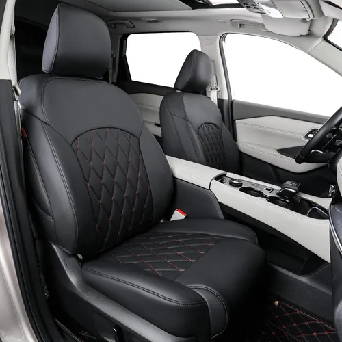 coverdream Fundas de Asiento de Cuero Rogue Juego Completo para Nissan Rogue 2021-2025 2026 (No para Sport) Cojín de Asiento de SUV, Totalmente