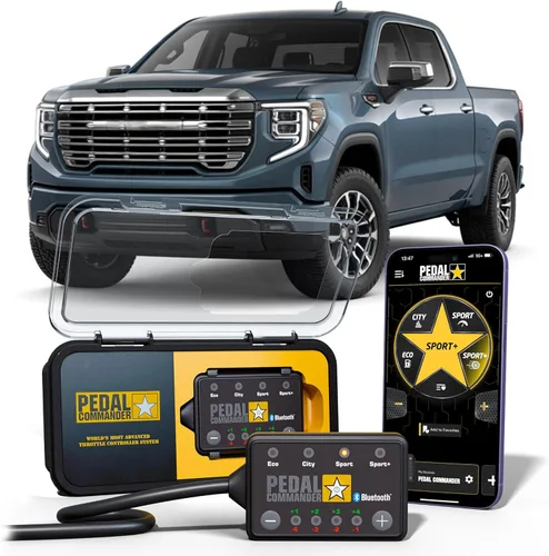 PEDAL COMMANDER Controlador de respuesta del acelerador compatible con GMC Sierra 1500 2019-2025, 5ª generación, Plug-and-Play, 4 modos, 36 niveles