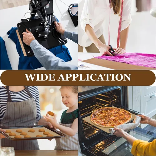 Vista 5 de Selizo Paquete de 5 láminas de teflón para prensa de calor, papel protector de transferencia de calor de gran tamaño resistente al calor para Cricut