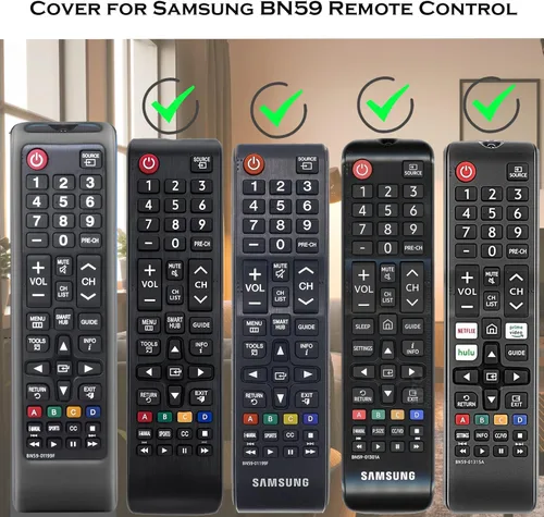 Vista 7 de Funda de silicona para control remoto de Samsung, funda de silicona para BN59-01199F Smart TV Control Skin Sleeve Negro