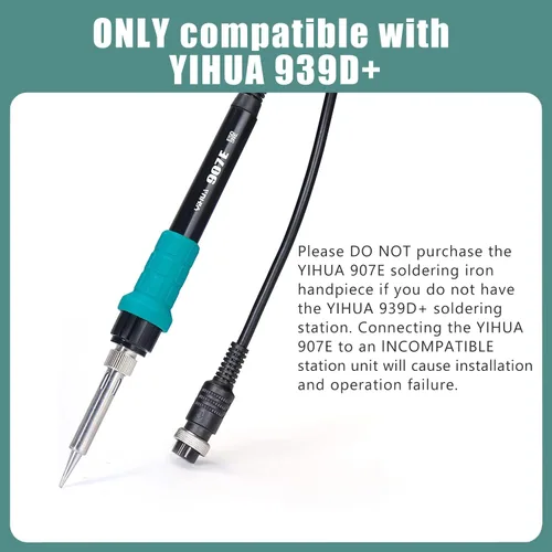 Vista 2 de YIHUA 907E Green Grip - Mango de repuesto para soldador YIHUA 939D+ (verde)