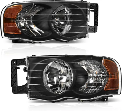 Vista 24 de DWVO Conjunto de faros LED DRL compatible con Dodge Ram 1500 1994-2001/Dodge Ram 2500 3500 94-02 de repuesto, carcasa negra Carcasa negra con Drl