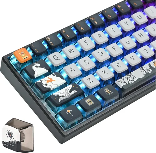 Vista 24 de Fogruaden Juego de teclas PBT, teclas personalizadas de perfil cereza para teclas de teclado mecánico (9009)