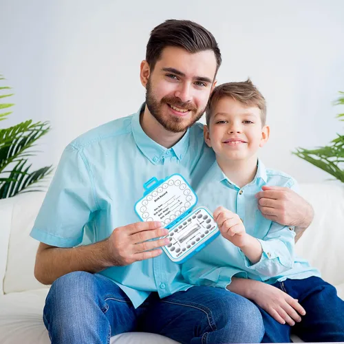 Vista 7 de Caja de Recuerdos de Dientes Caffox, Caja de la Hada de los Dientes para Niños, Guarda Dientes de Leche, Contenedor del Primer Diente