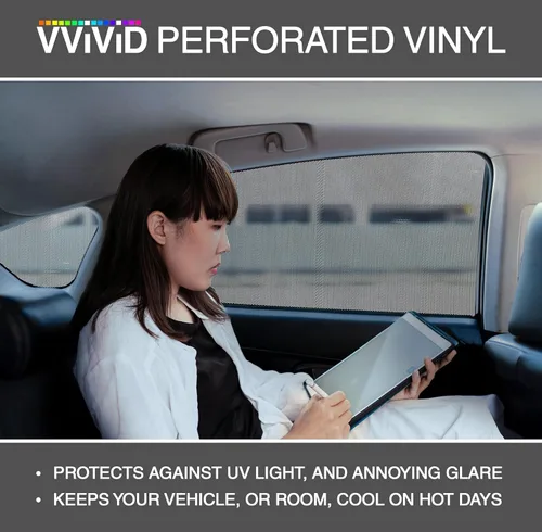 Vista 5 de VViViD Rollo de vinilo perforado negro de visión unidireccional para ventana de automóvil (1.5 pies x 4 pies)