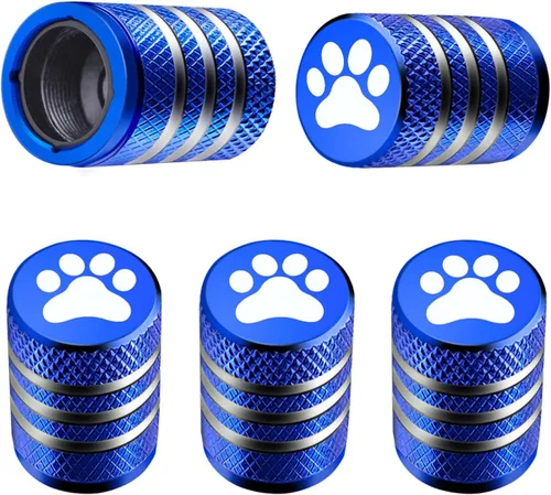 Vista 30 de Tapones para vástago de válvula de neumático, paquete de 5, tapa de aire de neumático N2, metal nitrógeno con forro de plástico, resistente a