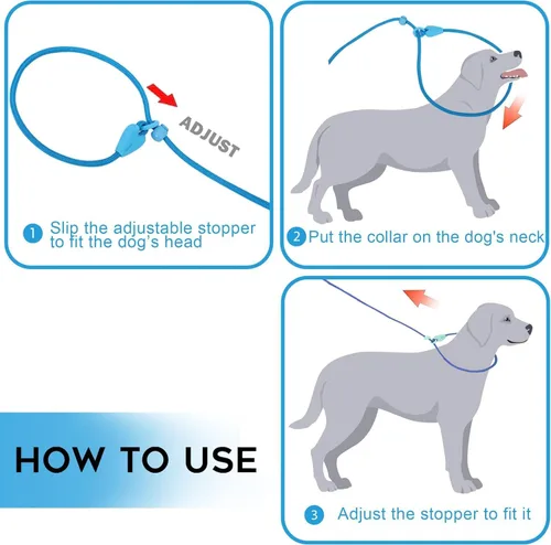 Vista 4 de Correa Deslizante Sin Tirones para Perros, Correas Deslizantes para Perros, Correa para Cachorros de 5 Pies, Correa Deslizante para Perros, Correa