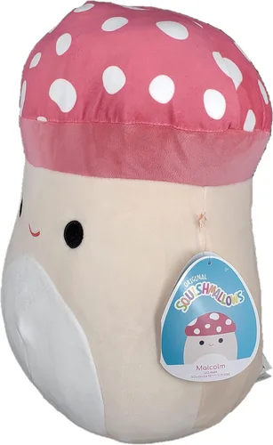 Vista 2 de Squishmallow Kellytoy oficial - Animal de peluche blando (8 pulgadas, Malcolm, el hongo)