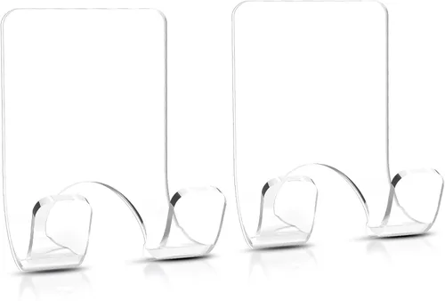 Vista 9 de VIS'V Soporte de pared para maquinilla de afeitar de ducha, ganchos adhesivos de metal para él y para ella, impermeables, negros, 2 piezas