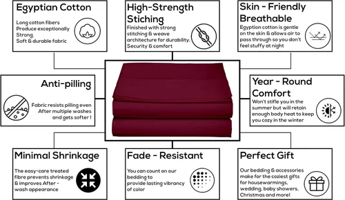 Vista 5 de TBM 1PC Solid Flat Sheet Smooth Touch Hotel Quality 100% Egyptian Cotton Perfectly Fit for Oversize and Extra Height Bed Solid 600 Thread Count