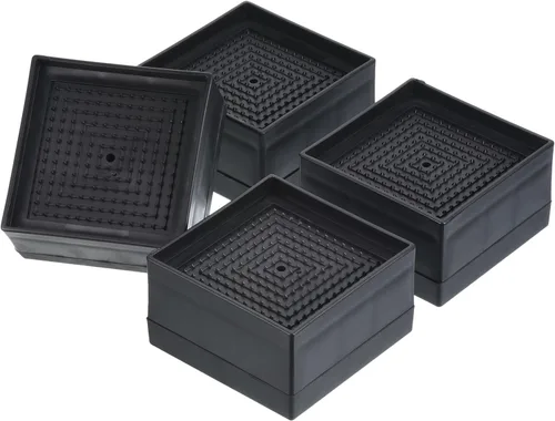 Vista 15 de uxcell Elevadores de cama, 4 piezas, elevadores de muebles de 1.5 pulgadas, elevador de sofá cuadrado ajustable con alfombrilla antideslizante