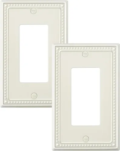 Vista 145 de Paquete de 2 cubiertas de placa de interruptor de luz de doble palanca, cubiertas decorativas de placa de doble interruptor Pearls, placa de pared