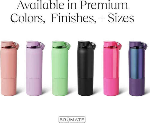 Vista 2 de BrüMate Rise Botella de agua de 25oz con popote de silicona cubierto Botella de agua aislada 100% a prueba de fugas Base apta para portavasos