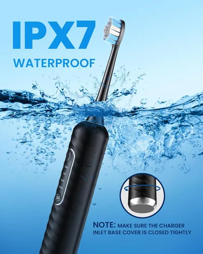 Vista 5 de UNINGOPI Cepillo de dientes eléctrico con hilo dental de agua, kit de limpieza de dientes 3 en 1 con 7 modos, combo de cepillo de dientes eléctrico