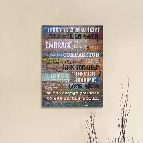 Vista 7 de Marla Rae cartel artístico de pared Today is a New Day (versión inglés), 16 x 12 pulgadas