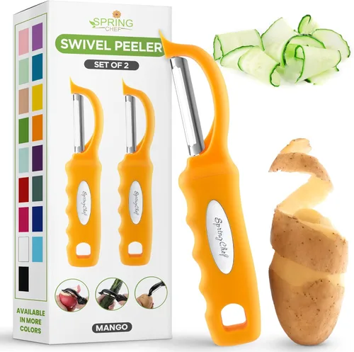 Vista 17 de Spring Chef Pelador de verduras giratorio prémium, color negro