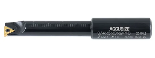 Vista 9 de AccusizeTools - Vástago redondo 3/4 pulgadas, 75 pulgadas, 90 grados, juego de barra de mandrinar indexable, # 2627-9108