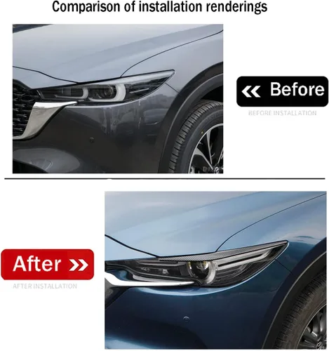Vista 3 de Accesorios de coche aptos para Mazda CX-5 CX5 2018-2023 2024 2025 faros delanteros exteriores para faros delanteros, tira de ajuste de cubierta