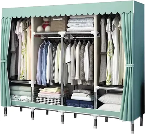 Vista 16 de large closets Portable Wardrobe Closet Thick Metal Frame Closets for Bedroom Cloth Wardrobe Closet for Bedroom Hanging Clothes Closet Space-saving